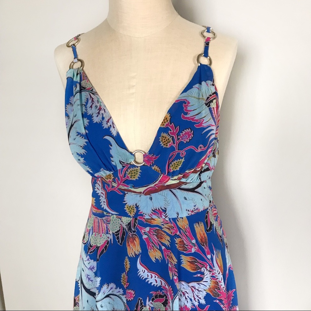 Marciano blue and pink print maxi dress size S - Picture 2 of 8